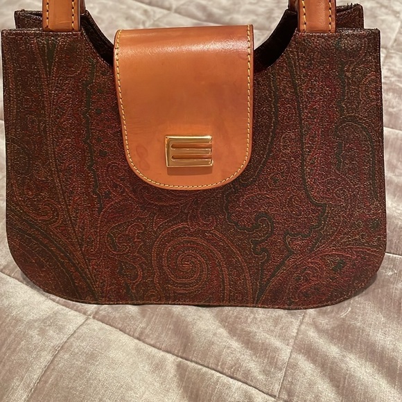 Etro Milano Paisley Sachel Handbag Mini Snap Closure Crossbody - Picture 2 of 16
